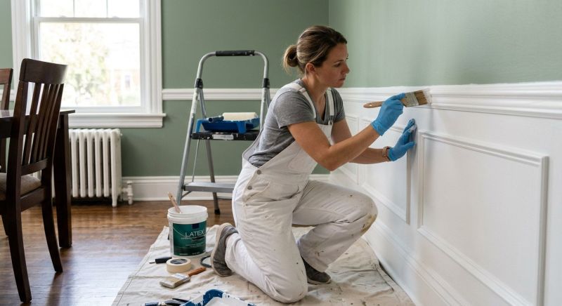 Chair Rail Painting in Waco, TX
